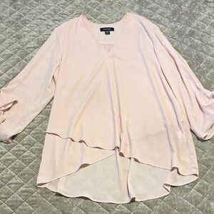 Karen Kane Soft Pink V-Neck Blouse
